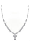 14K White Gold Diamond Necklace With Round Cut Diamonds