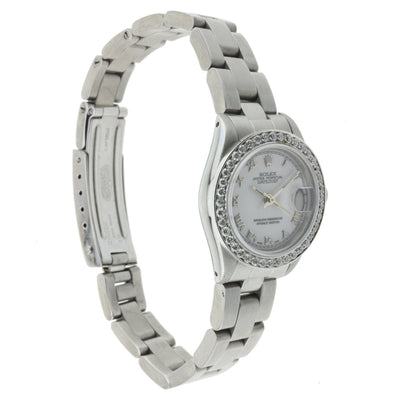 Rolex Datejust Ladies Diamond Watch, 69160 26mm, Stainless Steel Diamond Bezel