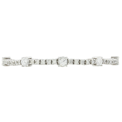 14K White Gold Diamond Tennis Braclet With 5.97CT Of Round Diamonds