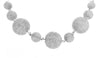 14K White Gold Necklace with White Diamond Balls 27.00CT