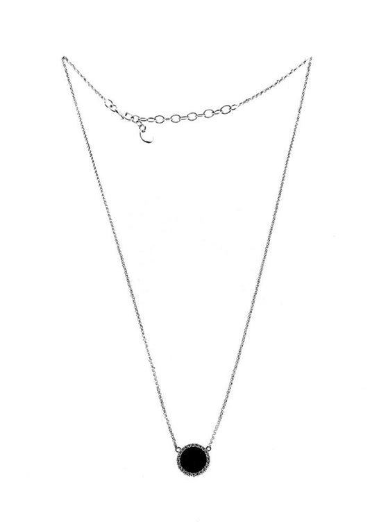 18K White Gold Diamond Circle Necklace 0.20CT
