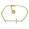 18K Yellow Gold Diamond Sideways Cross Bracelet With Round Cut Diamonds and 0.18CT