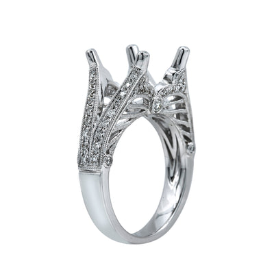 18K White Gold BJ8671R Women's Ring With 0.56 CT Diamonds