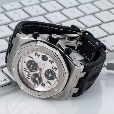 Audemars Piguet Royal Oak Offshore 26170ST 42MM White Dial With Leather Bracelet