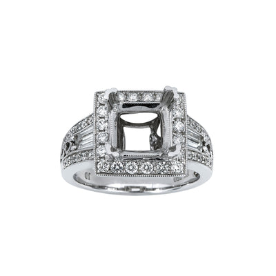 18K White Gold BJ458S2 Women's Ring With 0.88 CT Diamonds