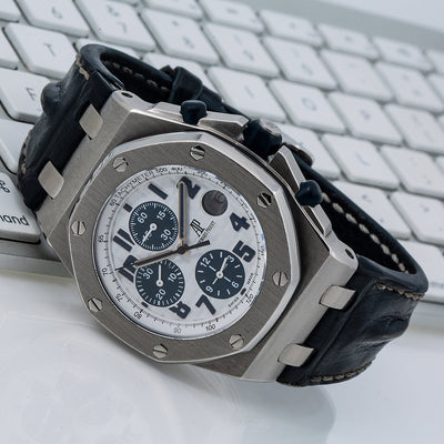 Audemars Piguet Royal Oak Offshore "Panda" 26170ST 42MM White Dial With Black Leather Bracelet