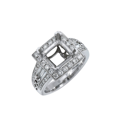 18K White Gold BJ458S2 Women's Ring With 0.88 CT Diamonds