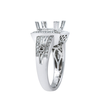 18K White Gold BJ458S2 Women's Ring With 0.88 CT Diamonds