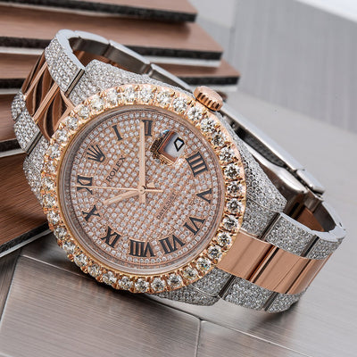 Rolex Datejust Diamond Watch, 126331 41mm, Champagne Diamond Dial With Two Tone Oyster Bracelet