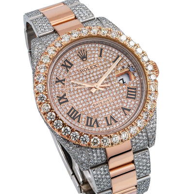 Rolex Datejust Diamond Watch, 126331 41mm, Champagne Diamond Dial With Two Tone Oyster Bracelet