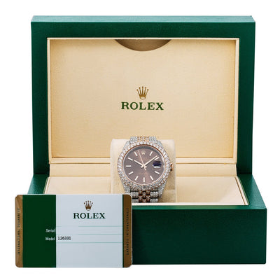 Rolex Datejust Diamond Watch, 126331 41mm, Brown Dial With 22.75 CT Diamonds