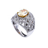 18K White Gold Oval Shaped Diamond Ring