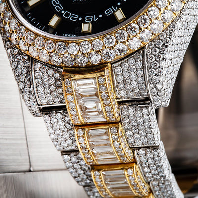 Rolex Sky-Dweller Diamond Watch, 326933 42mm, Black Dial With Flower Setting 31.50 CT Diamonds