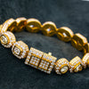 14K Yellow Gold Men's Custom Diamond Bracelet With 34.69 CT Diamonds