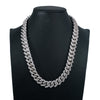 14K White Gold Men's Cuban Link Chain  With 30.93 CT Diamonds