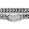 14K White Gold Men's Cuban Link Chain  With 30.93 CT Diamonds