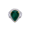 18K White Gold Round Shaped Emerald Ring