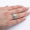 18K White Gold Oval Shaped Diamond Ring