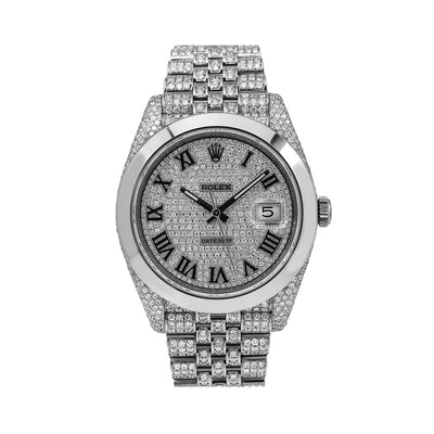 Rolex Datejust Diamond Watch, 126300 41mm, Silver Diamond Dial With Stainless Steel Jubilee Bracelet