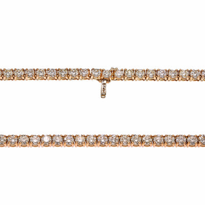 14K Rose Gold 23" Men's Tennis Chain With 35.50 CT Diamonds