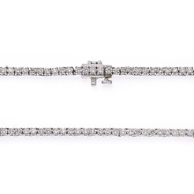 14K White Gold 26" Men's Tennis Chain With 8.75 CT Diamonds