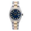 Rolex Datejust Diamond Watch, 1601 36mm, Blue Diamond Dial With Two Tone Bracelet