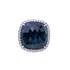 18K White Gold Round Shaped Sapphire Ring