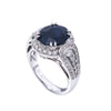 18K White Gold Round Shaped Sapphire Ring