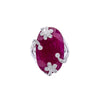 18K White Gold Round Shaped Ruby Ring