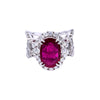 18K White Gold Oval Shaped Ruby Ring