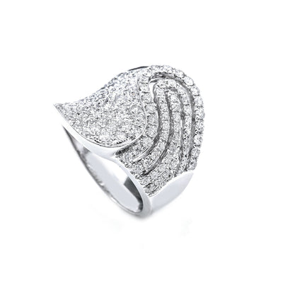 18K White Gold Oval Shaped Ring