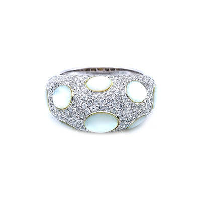 18K White Gold Oval Shaped Ring