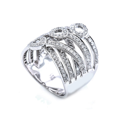 18K White Gold Oval Shaped Ring