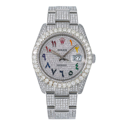 Rolex Datejust Diamond Watch, 116234 36mm, Silver Diamond Dial With Stainless Steel Bracelet