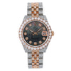 Rolex Datejust Diamond Watch, 178271 31mm, Black Diamond Dial With Two Tone Bracelet