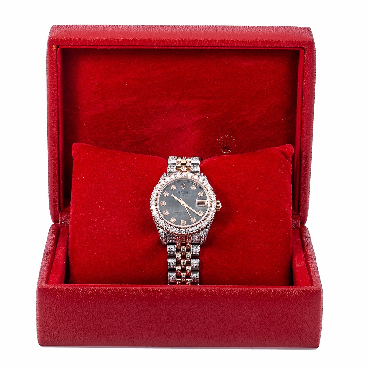 Rolex Datejust Diamond Watch, 178271 31mm, Black Diamond Dial With Two Tone Bracelet