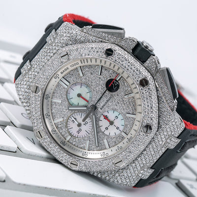 Audemars Piguet Royal Oak Offshore 26170ST Silver Diamond Dial With Leather Bracelet