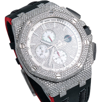 Audemars Piguet Royal Oak Offshore 26170ST Silver Diamond Dial With Leather Bracelet