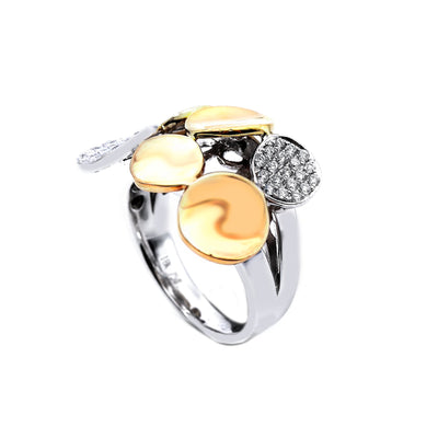 18K White and Rose  Gold Oval Shaped Ring