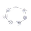 18K White Gold  Women Butterfly and Flower Shaped  Bracelet