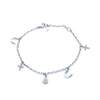 18K White  Gold  Women Bracelet With Small Pendants