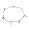 18K White  Gold  Women Bracelet With Small Pendants