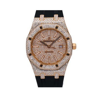 Audemars Piguet Royal Oak 15400OR 41MM Rose Gold Diamond Dial With 14.75 CT Diamonds