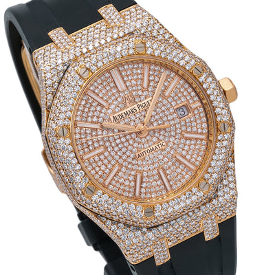 Audemars Piguet Royal Oak 15400OR 41MM Rose Gold Diamond Dial With 14.75 CT Diamonds