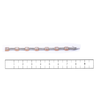 14K White And Rose Gold Women Bracelet With Small Squares