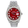 Rolex Datejust II Diamond Watch, 126300 41mm, Red Dial With 11.75CT Diamonds