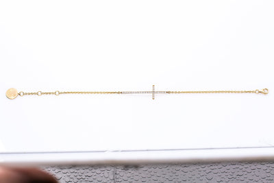 18K Yellow Gold Women Bracelet With Small Cross