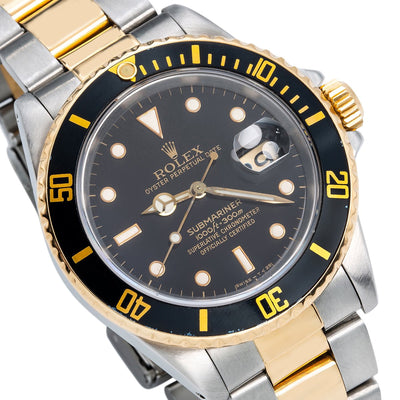 Two Tone Rolex Submariner 16613 40mm Black Dial