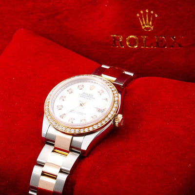 Rolex Datejust Diamond Watch, 178241 31mm, White MOP Diamond Dial With 1.05 CT Diamonds