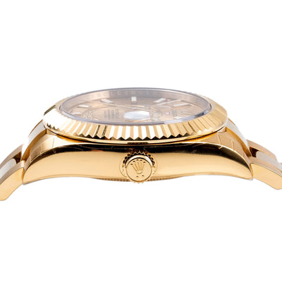 18K Yellow Gold Rolex 326938 Sky-Dweller 42mm Champagne Dial